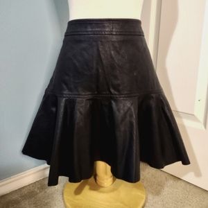 Black leather skirt